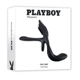 Playboy Pleasure The 3 Way USB Rechargeable Cock Ring 16.5 cm Black Cock Rings Vibrating